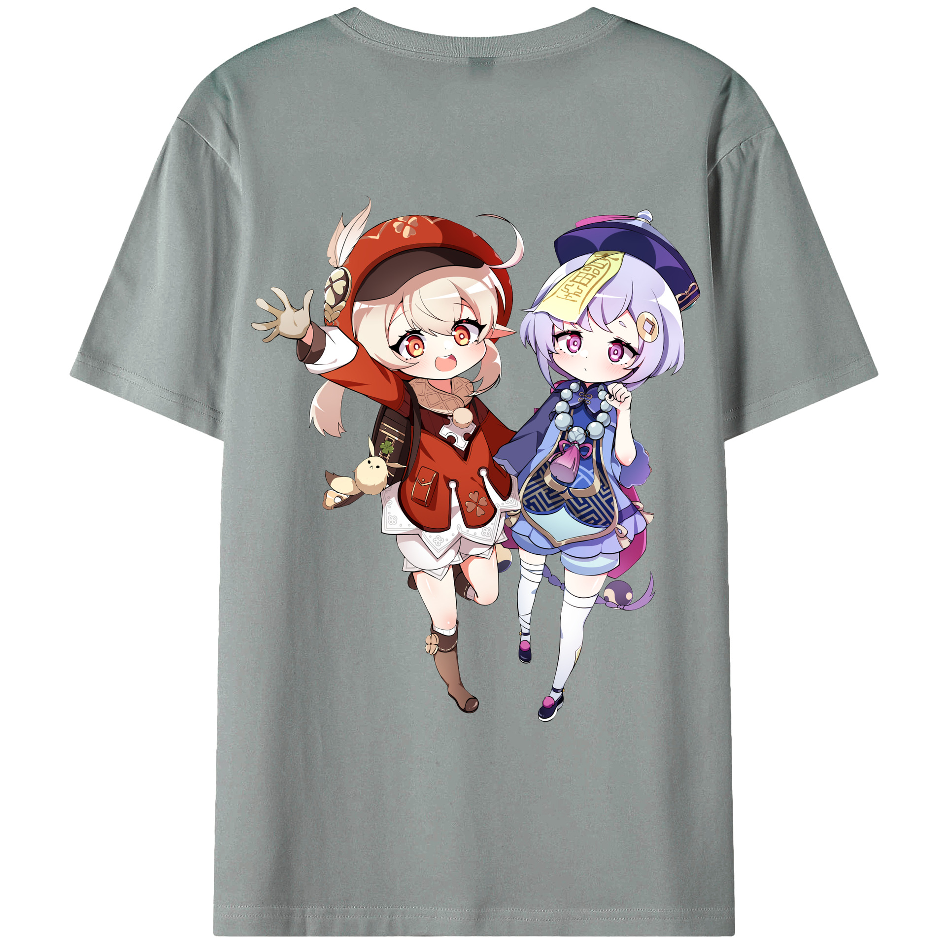 げんし神 七七 なな  genshin Nana 綿100％ メンズ半袖Tシャツ（バックプリント） 通気性